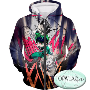 My Hero Academia Hoodies - Bond Izuki X All Might Zip Up Hoodie