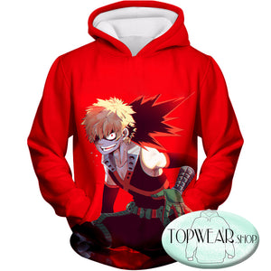 My Hero Academia Hoodies - Explosion Quirk Kacchan Action Zip Up Hoodie