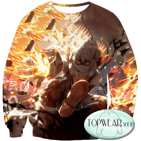 Image of Hero Academia Sweatshirts - Explosive Hero Bakugo Katsuki Sweatshirt