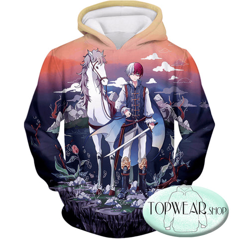 Image of My Hero Academia Hoodies - Fictional Shoto Todoroki Fantasy Anime Pullover Hoodie