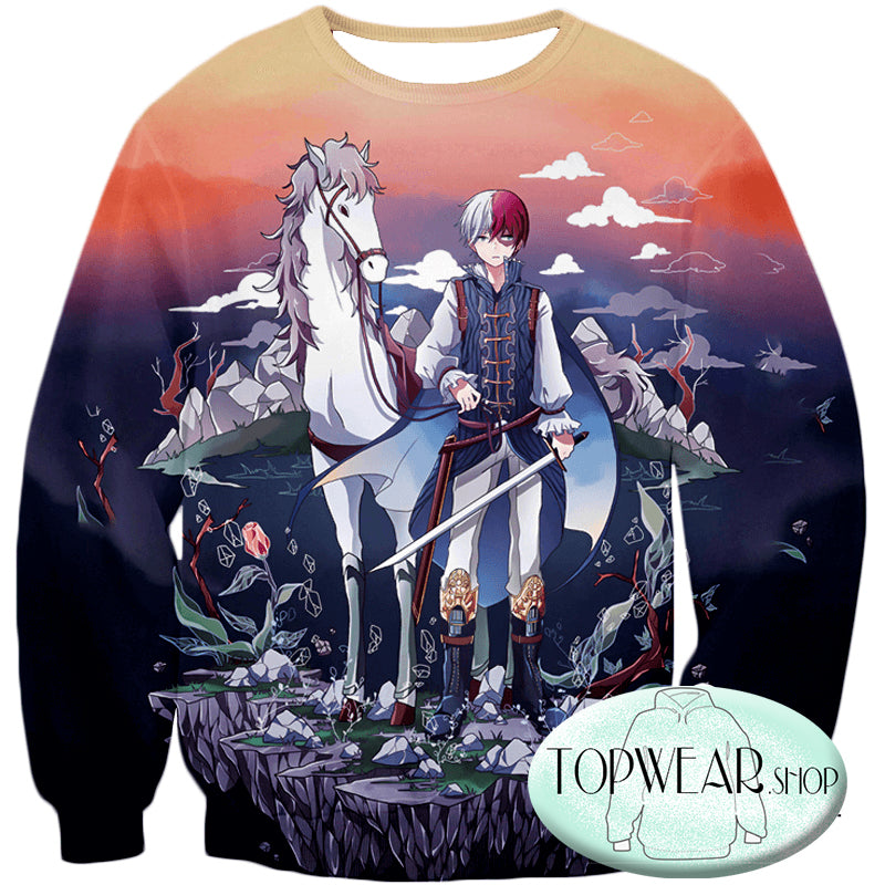 My Hero Academia Hoodies - Fictional Shoto Todoroki Fantasy Anime Zip Up Hoodie