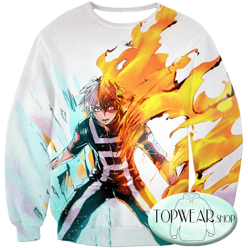 My Hero Academia Sweatshirts - Half-Cold Half-Hot Shoto Todoroki Sweatshirt