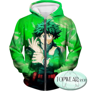 My Hero Academia Hoodies - One for All Izuki Midoriya Zip Up Hoodie