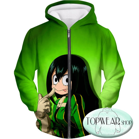 Image of My Hero Academia Sweatshirts - Green U.A High Hero Tsuyu Asui Sweatshirt