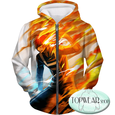 Image of My Hero Academia Sweatshirts - Shoto Todoroki Half Hot Half Sweatshirt