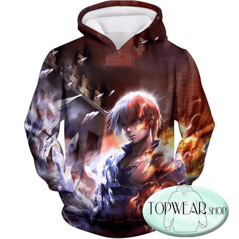 Image of My Hero Academia Sweatshirts - Half-Hot Half-Cold 3D Shoto Todoroki Fan  Sweatshirt