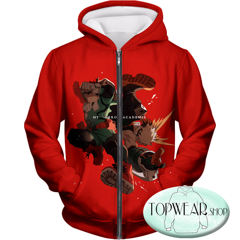 My Hero Academia  Hoodies - Izuki and Bakugo Zip Up Hoodie