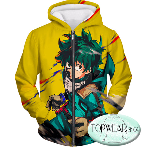 Image of My Hero Academia Hoodies - Izuki Midoriya aka Deku Amazing Anime Zip Up Hoodie