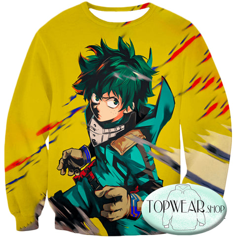 Image of My Hero Academia Sweatshirts - Izuki Midoriya aka Deku Amazing Anime Sweatshirt