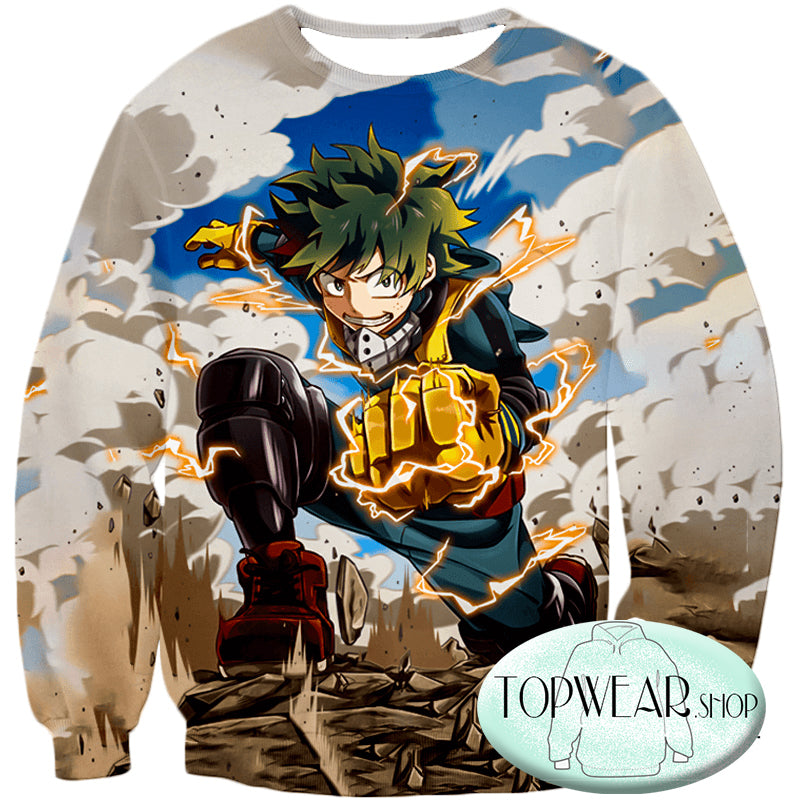 My Hero Academia Hoodies - Izuki Midoriya Plus Ultra Awesome One for All Action Zip Up Hoodie