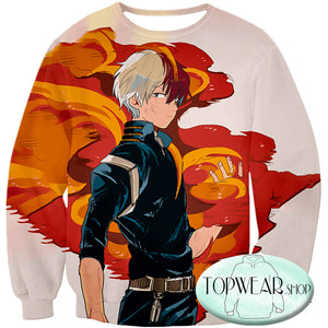 My Hero Academia Sweatshirts - Most Favourite Hero Half Cold Half Hot Shoto Sweatshirt