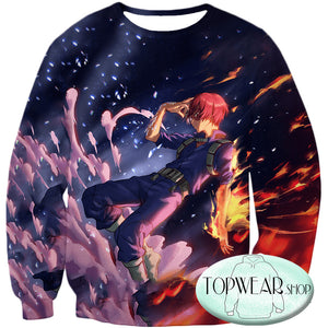 My Hero Academia Sweatshirts - Shoto Todoroki Awesome Action Hero Sweatshirt