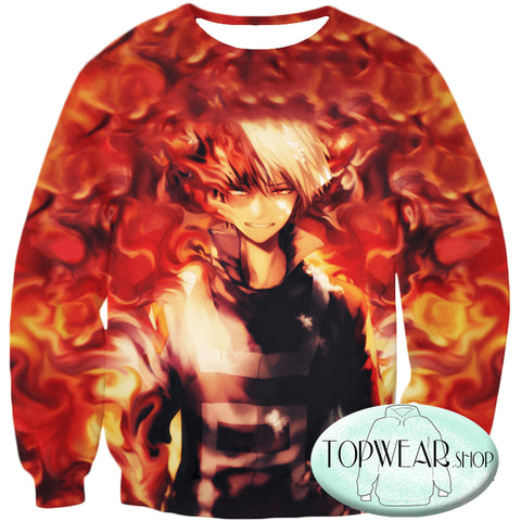 Image of My Hero Academia Sweatshirts - Shoto Todoroki Half Hot Sweatshirt