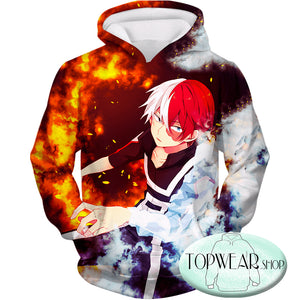 My Hero Academia Sweatshirts - Anime Hero Shoto Todoroki Quirk Half Cold Half Sweatshirt