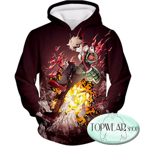 My Hero Academia Hoodies - Exploding Anime Hero Bakugo Katsuki Ultimate Action Zip Up Hoodie