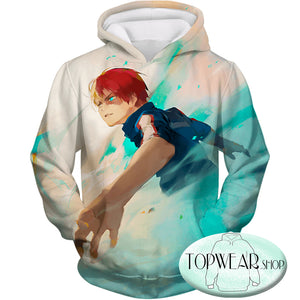 My Hero Academia Hoodies - Super Cool Graphic Promo Shoto Todoroki Pullover Hoodie