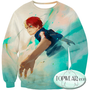 My Hero Academia Sweatshirts - Super Cool Graphic Promo Shoto Todoroki Sweatshirt