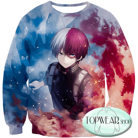 Image of My Hero Academia Hoodies - Super Skilled Half Cold Half Hot Hero Shoto Ultimate Zip Up Hoodie
