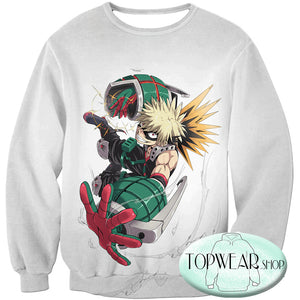 My Hero Academia Sweatshirts - U.A Hero Student Katsuki Bakugo Action Sweatshirt