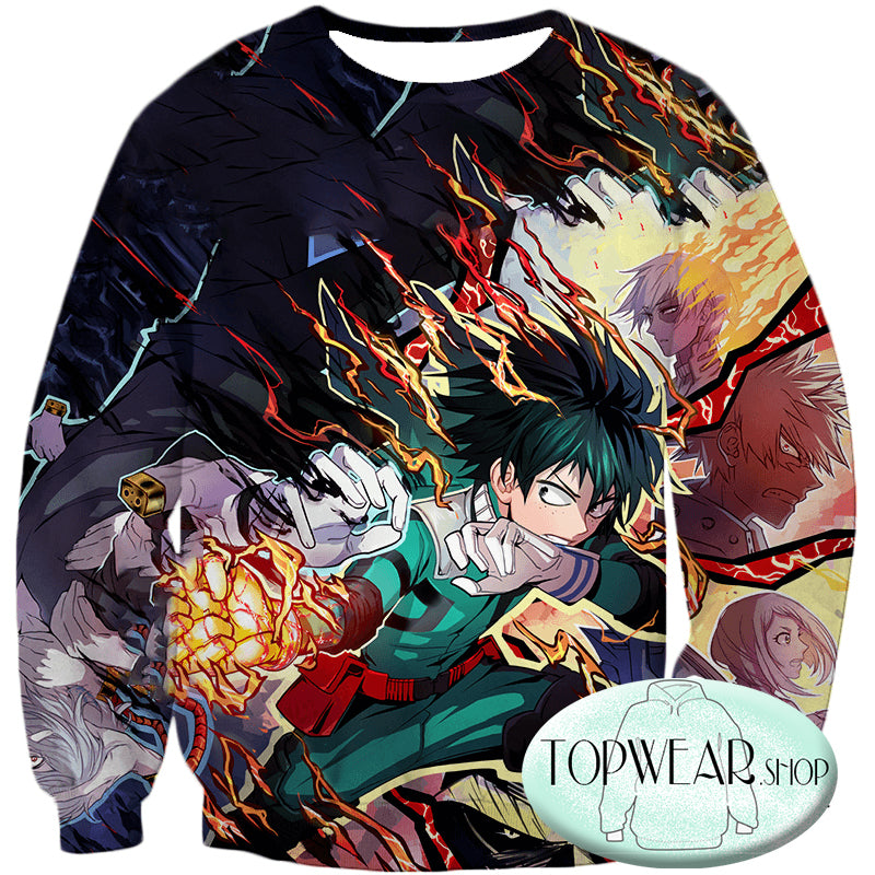 My Hero Academia Sweatshirts -  Izuki Midoriya One for All Quirk Sweatshirt