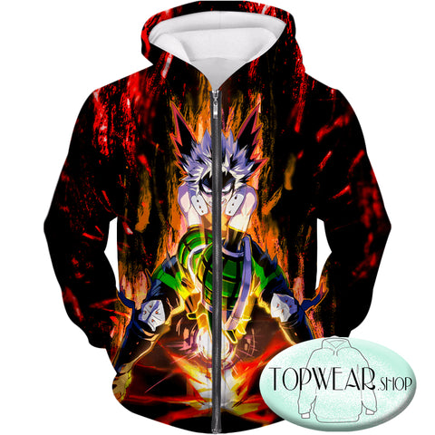 Image of My Hero Academia Sweatshirts - Quirk Hero Bakugo Katsuki Ultimate Action Sweatshirt Hoodie