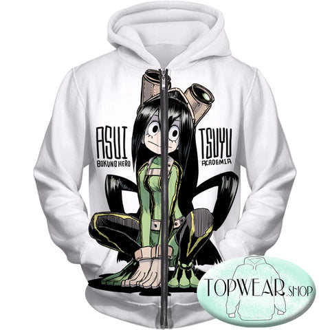 Image of My Hero Academia Hoodie - Awesome Rainy Season Hero Froppy Tsuyu Asui Pullover Hoodie