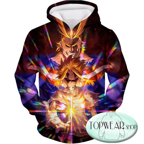Image of My Hero Academia Hoodies -Number One Hero All Might One for All Holder Pullover Hoodie