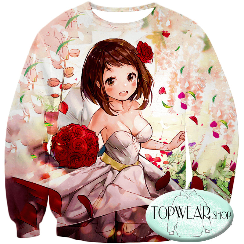 My Hero Academia Hoodies - Beautiful Uraraka Fan Made Dress Cute Anime Zip Up Hoodie