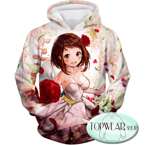 My Hero Academia Hoodies - Beautiful Uraraka Fan Made Dress Cute Anime Pullover Hoodie