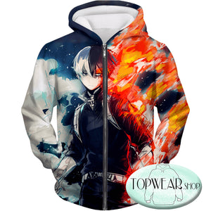 My Hero Academia Hoodies - Blazing Hot and Icy Cold Half Cold Half Hot Shoto Pullover Hoodie