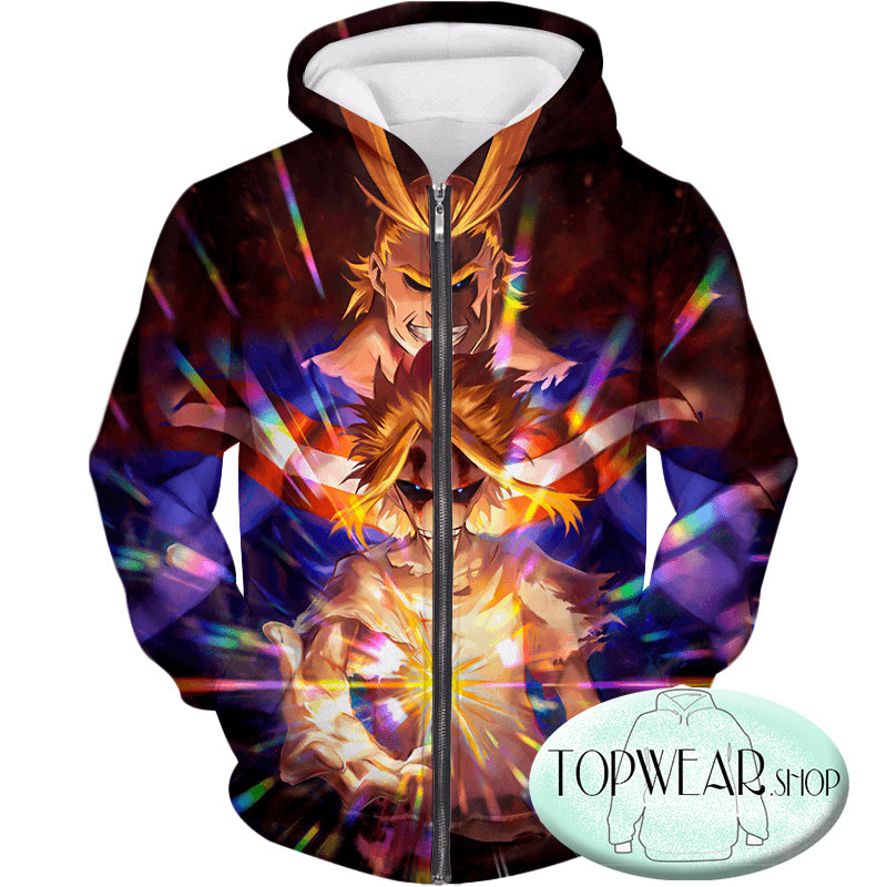 My Hero Academia Hoodies -Number One Hero All Might One for All Holder Zip Up Hoodie