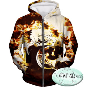 My Hero Academia Hoodies - Burning Flames Bakugo Katsuki Action Pullover Hoodie