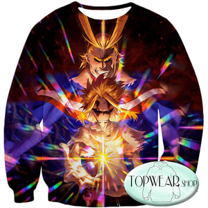 My Hero Academia Sweatshirts -Number One Hero All Might One for All Holder Sweatshirt