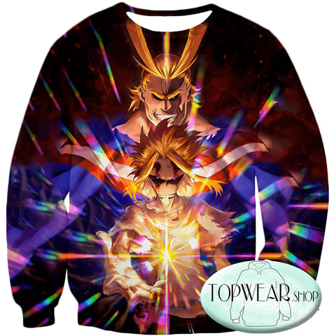 Image of My Hero Academia Sweatshirts -Number One Hero All Might One for All Holder Sweatshirt