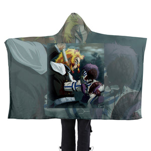 Demon Slayer 3D Printed Flannel Hooded Blanket