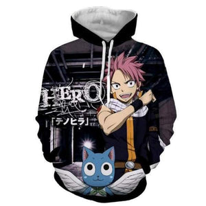 Fairy Tail Natsu Black Cat 3D Printed Hoodie