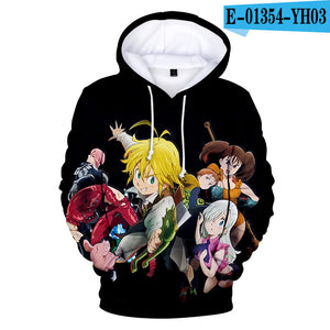 Nanatsu No Taizai Hoodies - 3D Print The Seven Deadly Sins Sweatshirts