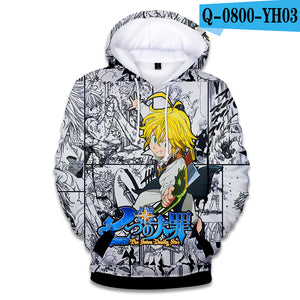 Nanatsu No Taizai Hoodies - 3D Print The Seven Deadly Sins Sweatshirts