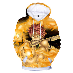 Fairy Tail Hoodies - Fairy Tail Natsu Dragneel Fighting Super Cool Yellow Hoodie