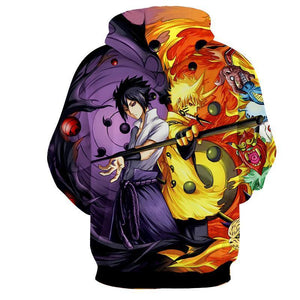 Naruto Sasuke Power Jinchuuriki Sharingan Pattern Hoodie