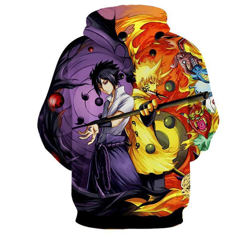 Image of Naruto Sasuke Power Jinchuuriki Sharingan Pattern Hoodie