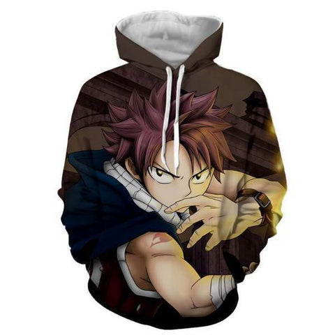 Image of Natsu Dragneel Brown 3D Printed Hoodies