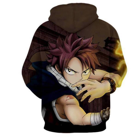 Image of Natsu Dragneel Brown 3D Printed Hoodies