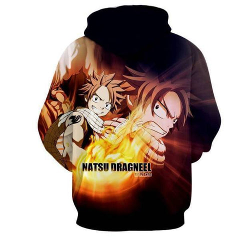 Image of Natsu Dragneel Fairy Tail Black 3D Hoodie