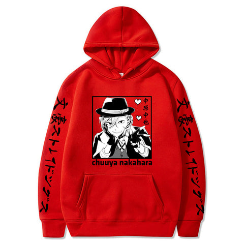 Image of Anime Bungo Stray Dogs Chuuya Nakahara Pocket Hoodie Sweatshirt