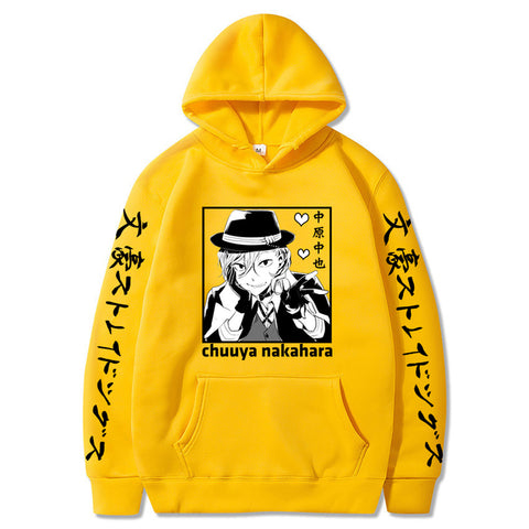 Image of Anime Bungo Stray Dogs Chuuya Nakahara Pocket Hoodie Sweatshirt