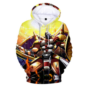 Anime Digimon Adventure Wargreymon 3D Hoodies Sweatshirts