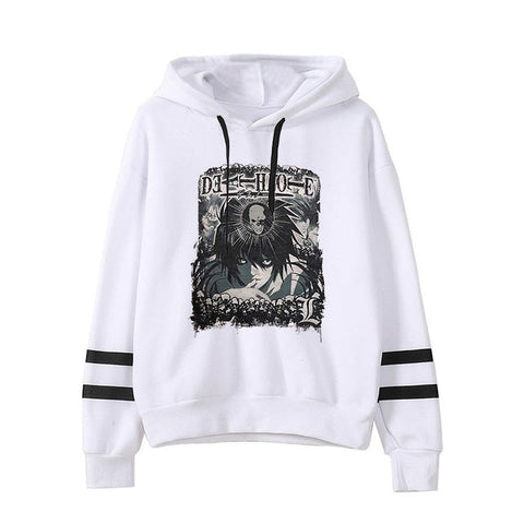 Image of Death Note Kira Light Stripe Hoodies Autumn Hoodie Cartoon Sweatshirts