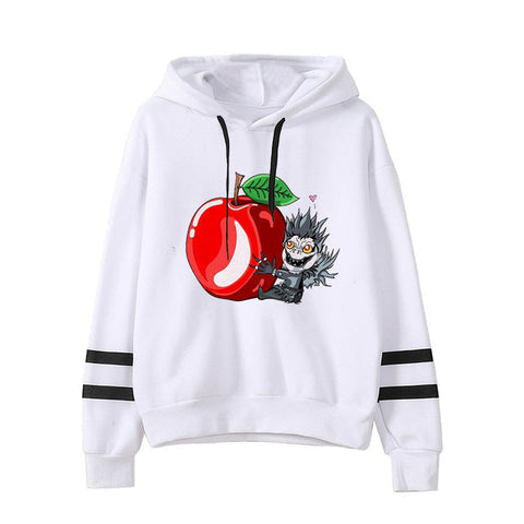 Image of Copy of Death Note Cartoon Luke Huging an Apple Hoodies Autumn Hooded Sweatshirts