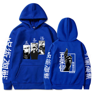 Japan Anime Jujutsu Kaisen Gojo Satoru Printed Hoodie Loose Streetwear Pullovers Tops